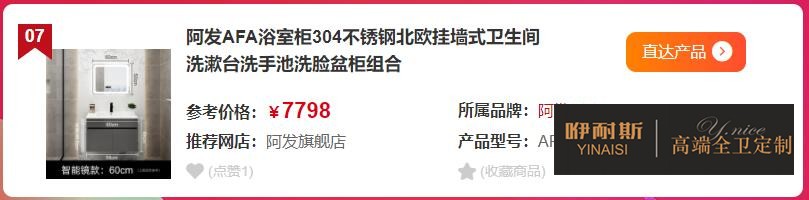 AFA北歐掛墻式304不銹鋼浴室柜